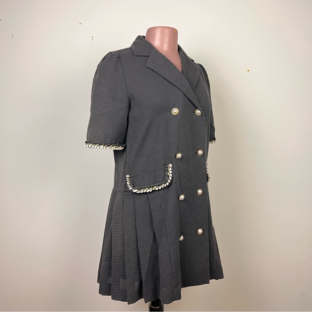 G&P Elegant Gray Double-Breasted Women's Blazer Coat